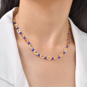 Elegant 18k Gold Filled Blue Sapphire Necklace